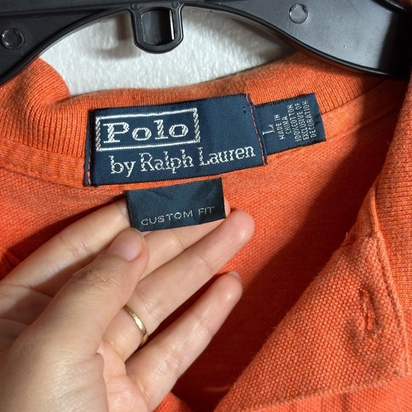 Polo By Ralph Lauren Men‎ Orange Polo Custom Fit Shirt Size L. - Picture 5 of 8